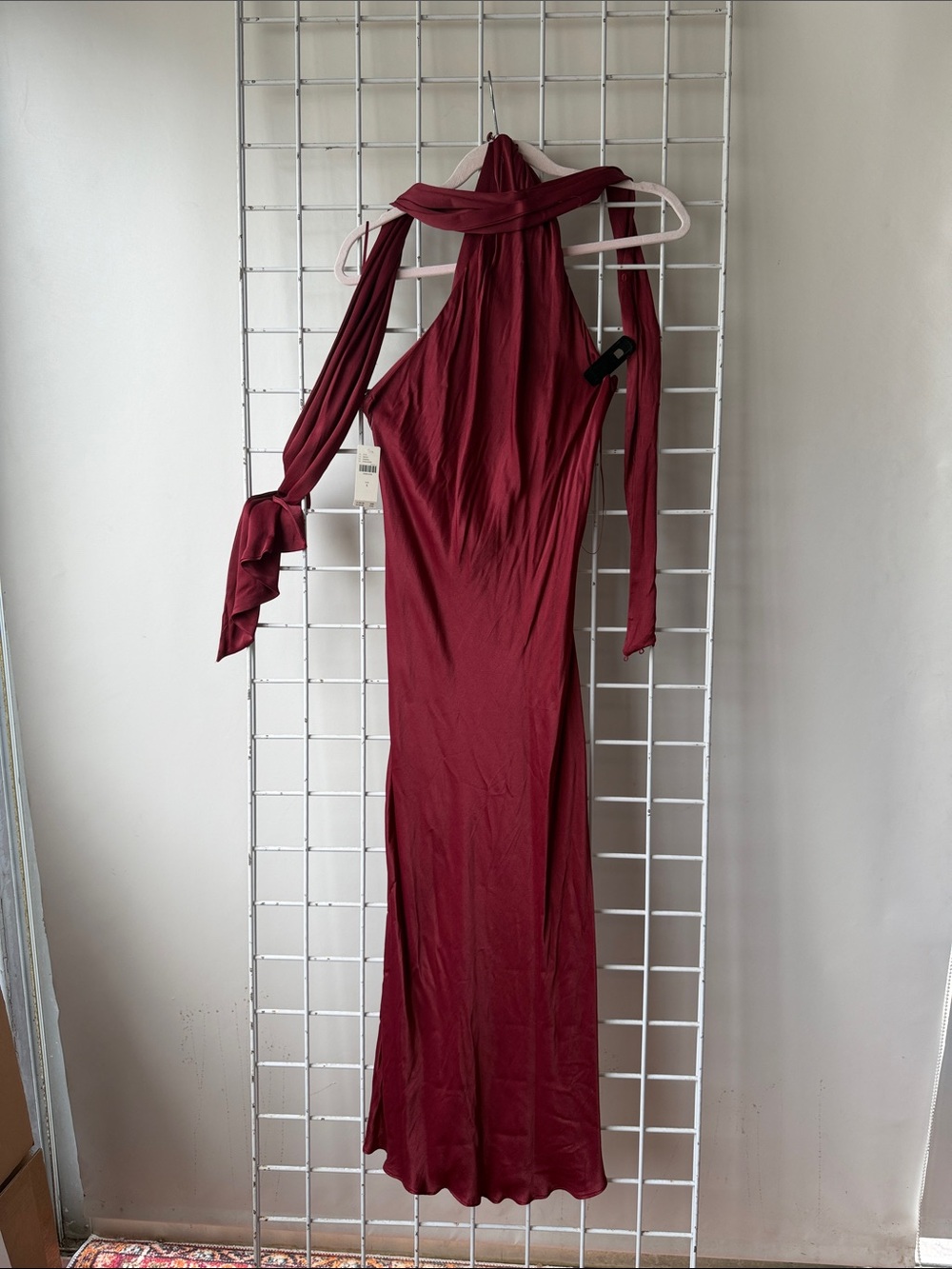 NWT Anthropologie Sleeveless Halter Maxi Dress in Deep Wine Size Small